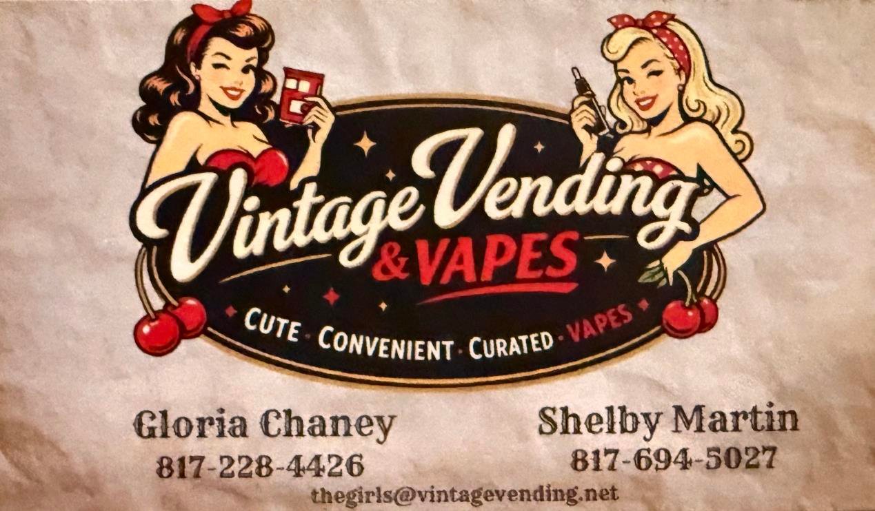 Vintage Vending & Vapes contact card